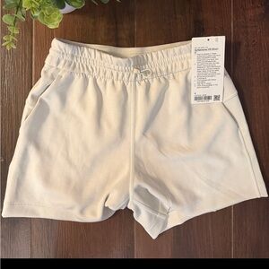 lululemon Softstreme Shorts 4 inch inseam in Cream / Light Ivory White
